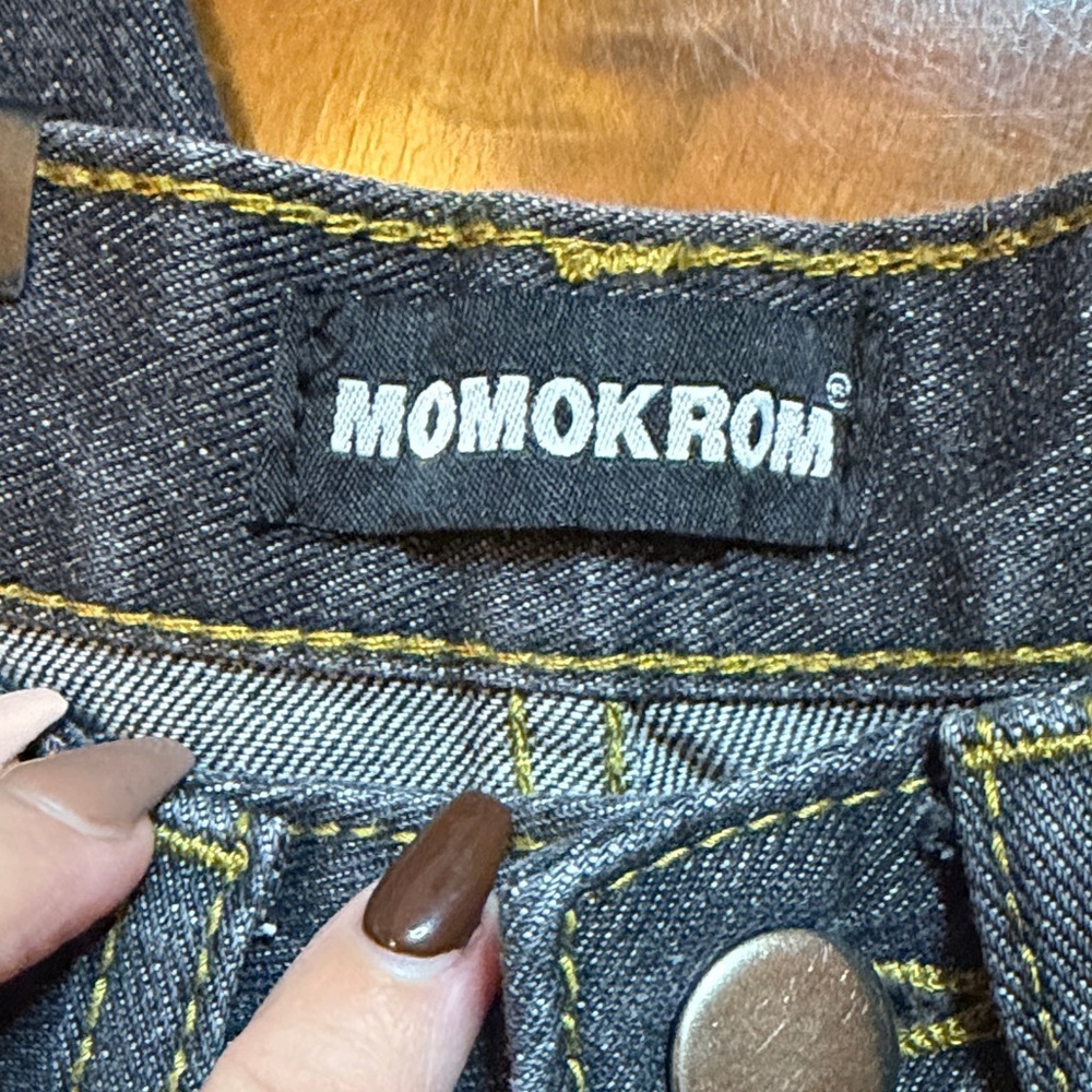 Momokrom Women's NWT Red Stripe Black Jeans - Picture 5 of 8